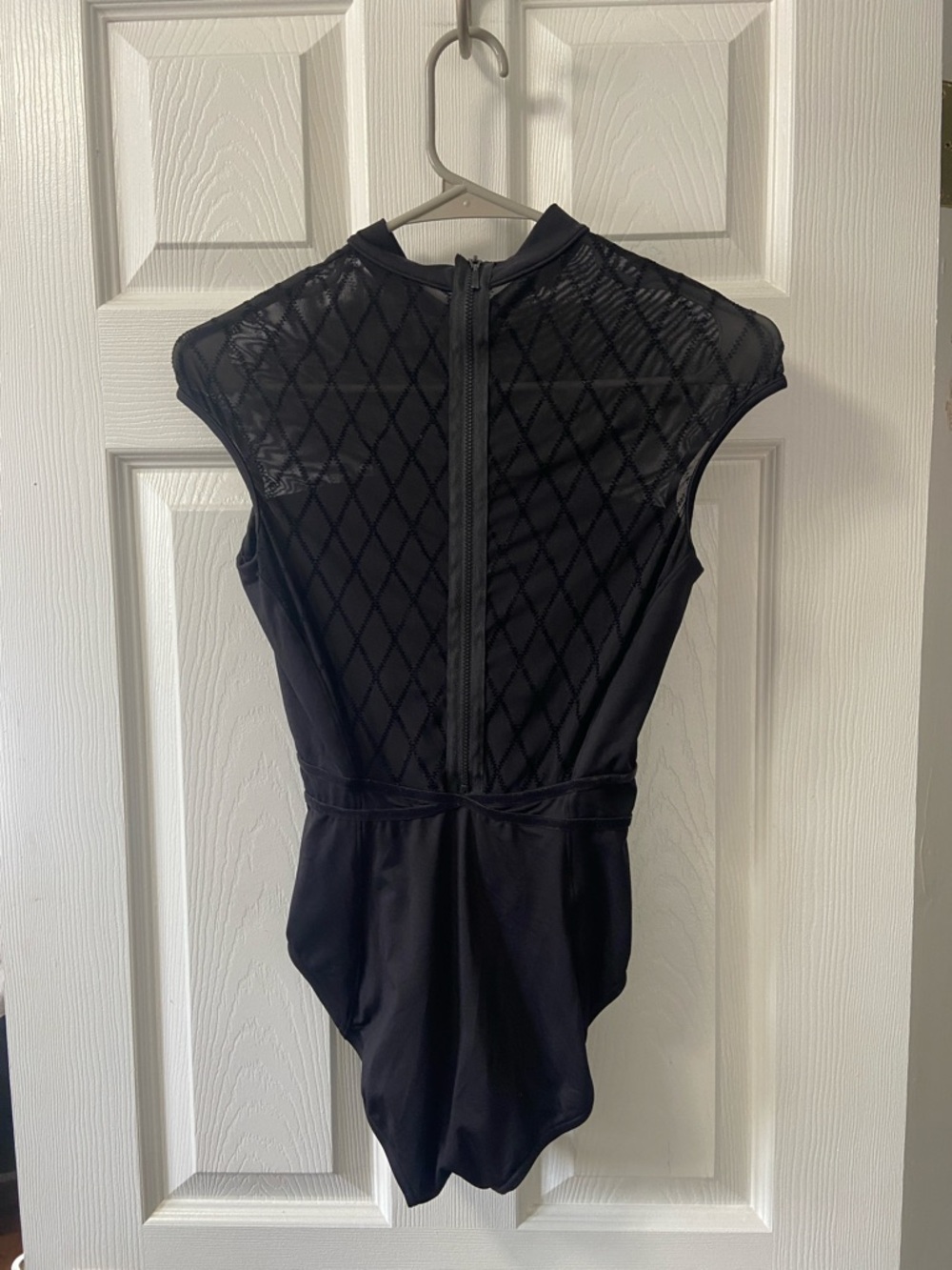 BLOCH Black Mesh Diamond Yoke Dance Leotard - Picture 2 of 6